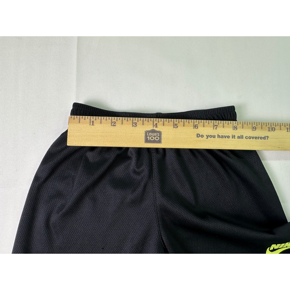Nike Kids Black Shorts Athletic Neon Yellow Logo Basketball Soccer‎ Size S 3-4Y - Picture 5 of 8